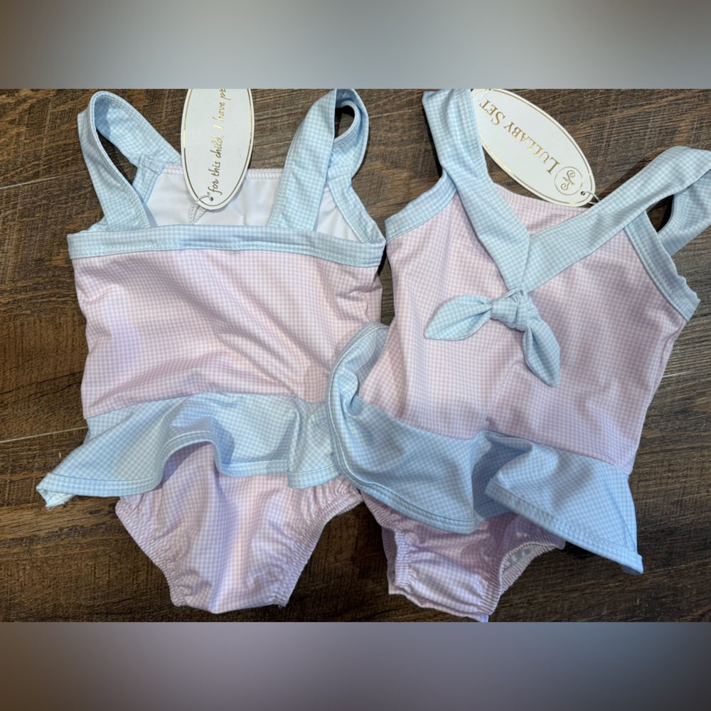 Pink and Blue Kids Swim One Piece